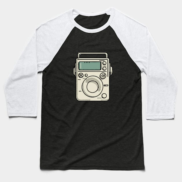 Vintage line art  of a Walkman Baseball T-Shirt by design/you/love